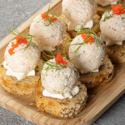 Shrimp skagen with masago caviar - 25 g