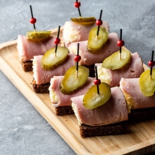 Ham rolls with pickled cucumber (30 g/pc) - 2