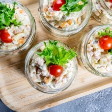 Potato salad bowl with grilled chicken  (100 gr/tk)