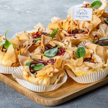 Filo basket with feta cheese, semi-dried tomatoes and thyme (80 g/pcs) - 1